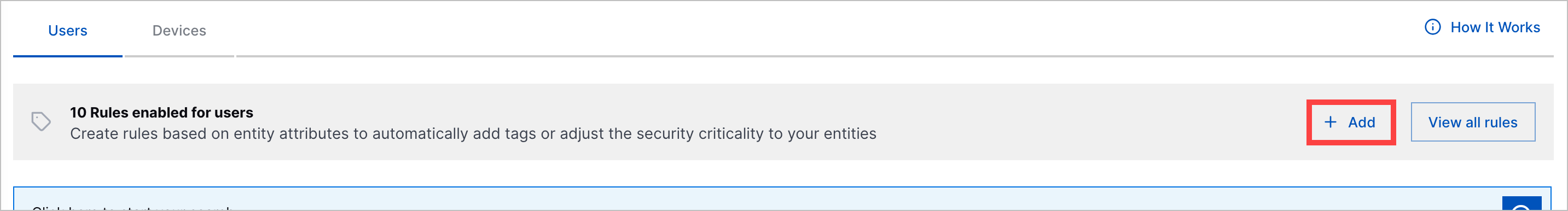 The Users tab with the + Add button highlighted in a red rectangle.