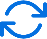 Two blue curved arrows forming a continuous circle