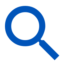 A dark blue magnifying glass.