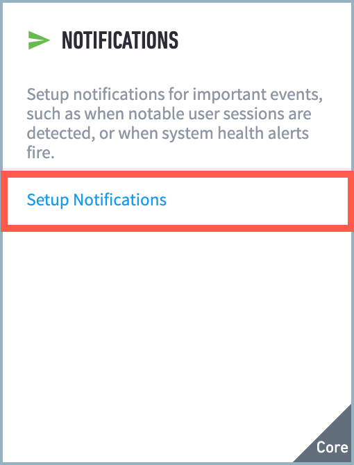 notification settings setup panel