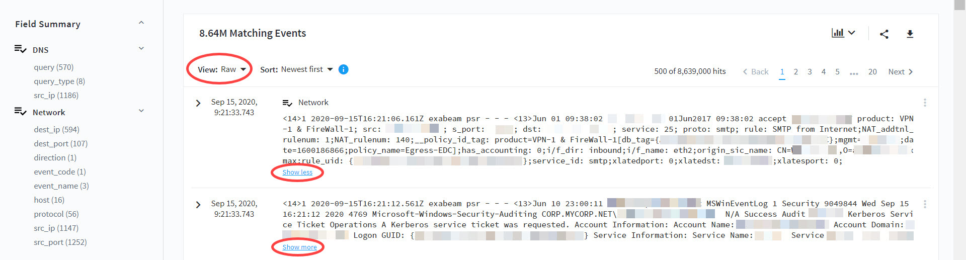 data lake raw log view