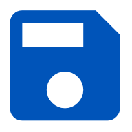 A dark blue floppy disk.