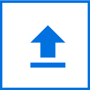 A blue horizontal line and arrow pointing up in a blue box.