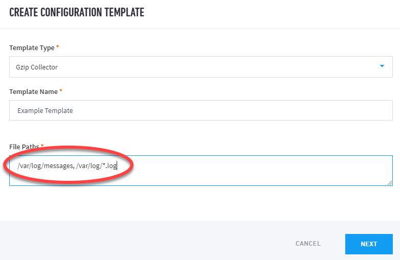 Example of a File Collector Template