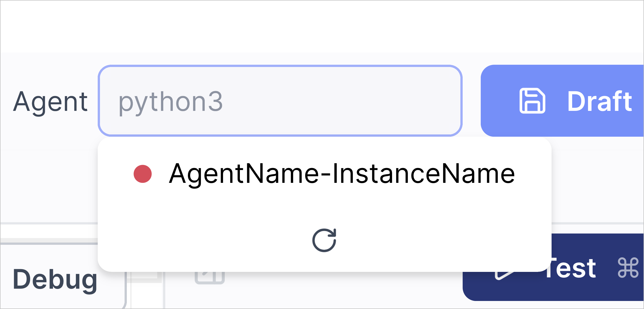 The AgentName-InstanceName automation agent in a list of available agents.