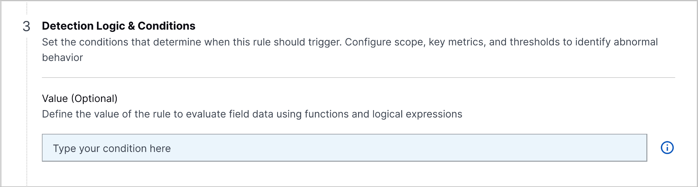 The Value field for a factFeature rule in the analytics rule builder.
