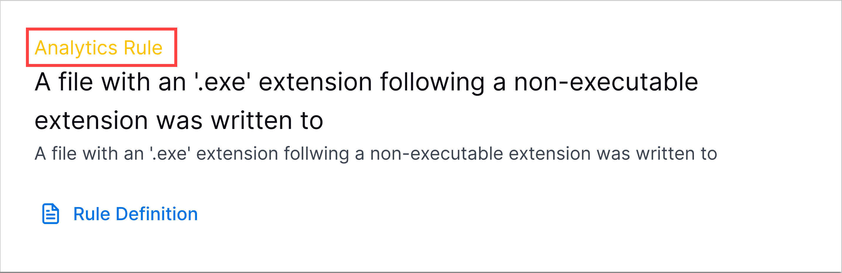 An analytics rule associated with a detection in the Threat Timeline with Analytics Rule highlighted in a red rectangle.