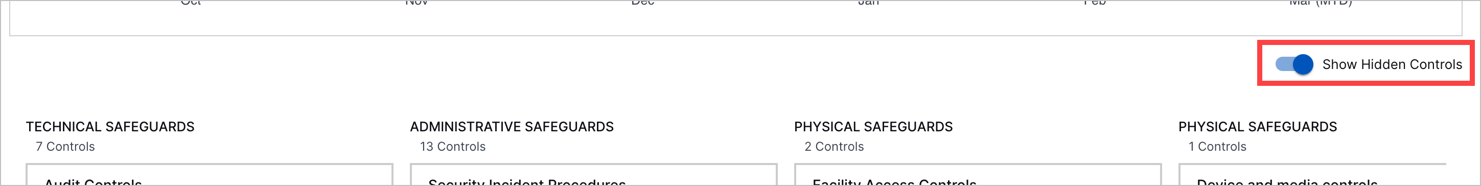 The Show Hidden Controls toggle is toggled on and highlighted in a red rectangle.