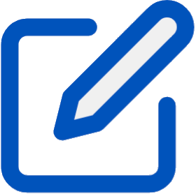 A blue pencil overlaps the top-left corner of a blue square outline.